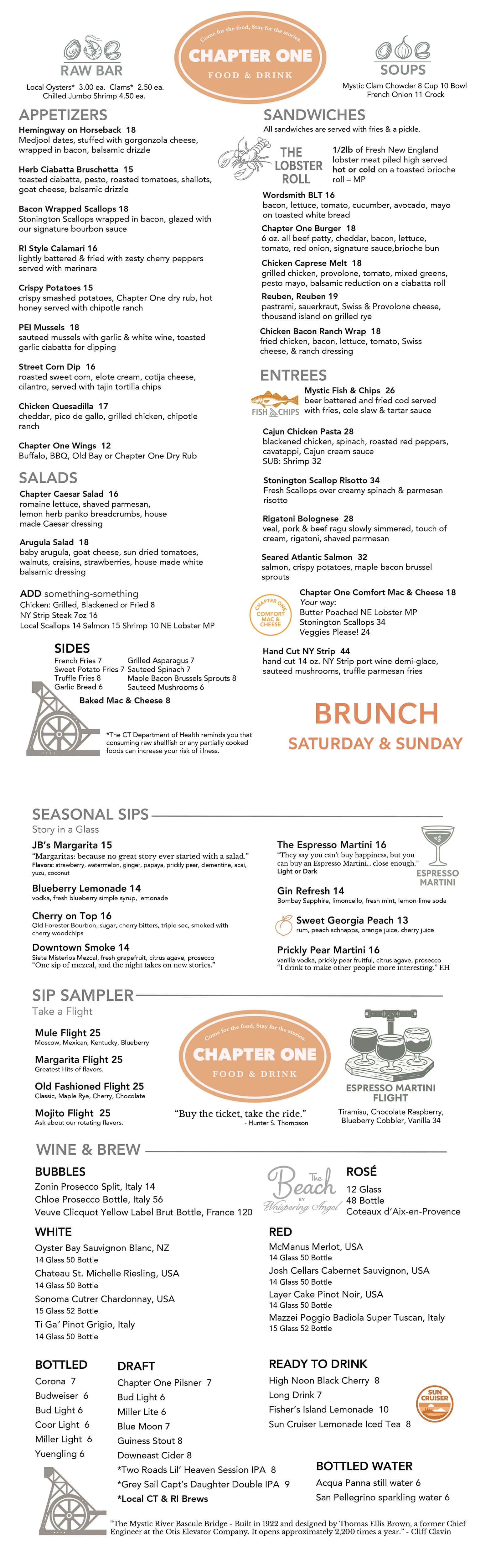 Chapter One Mystic All Day Menu
