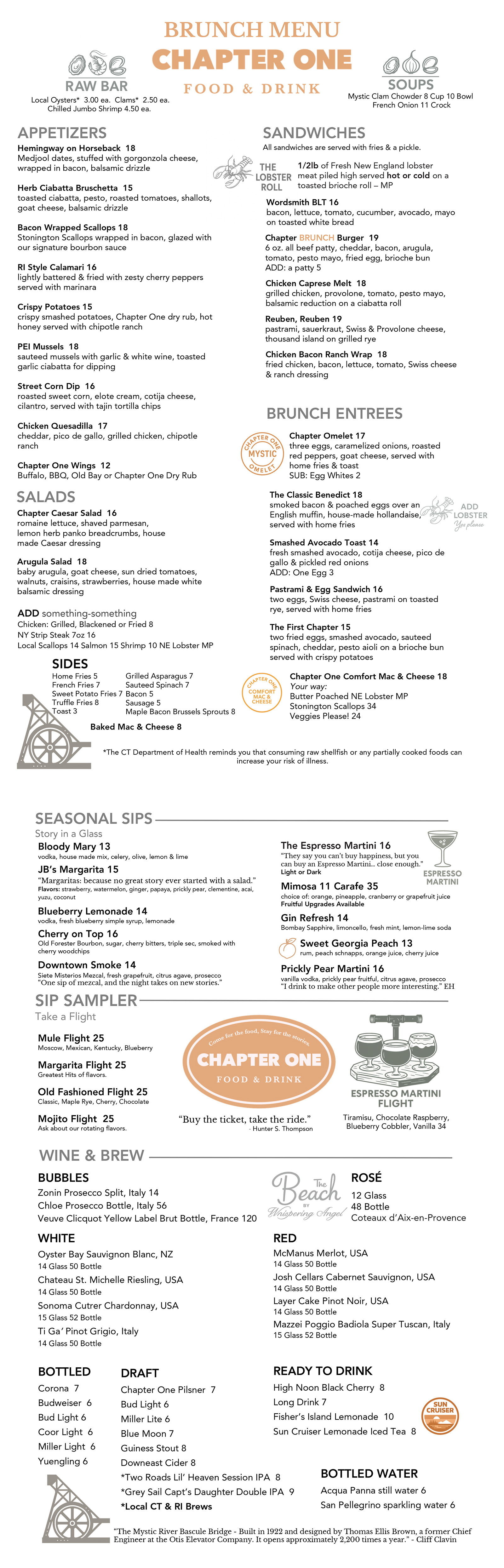 Chapter One Mystic Brunch Menu 