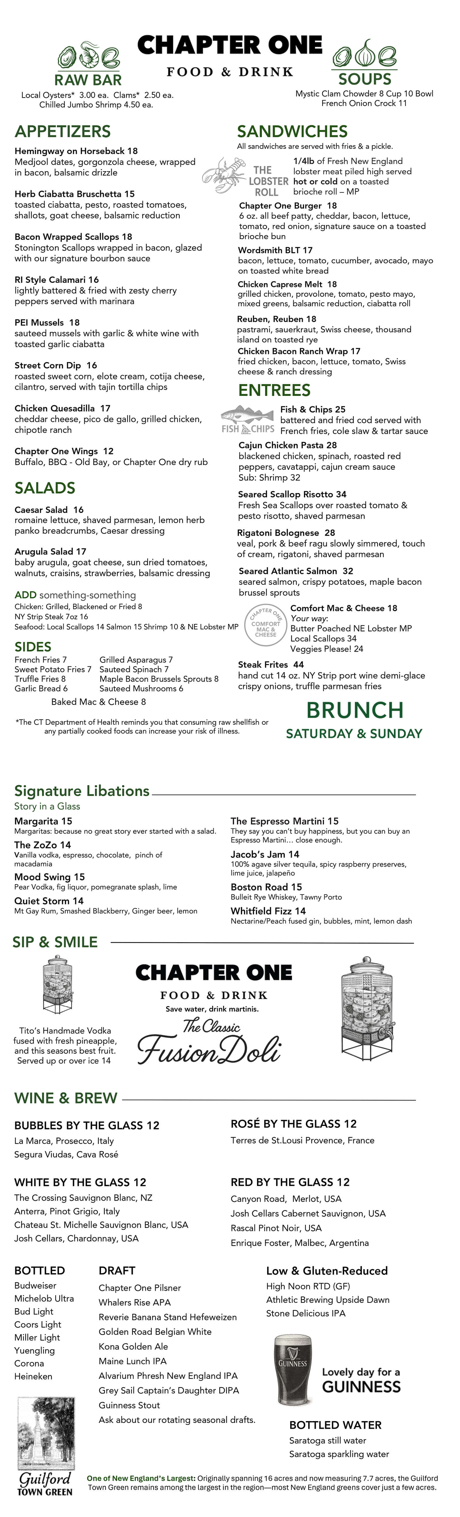 Chapter One Mystic All Day Menu