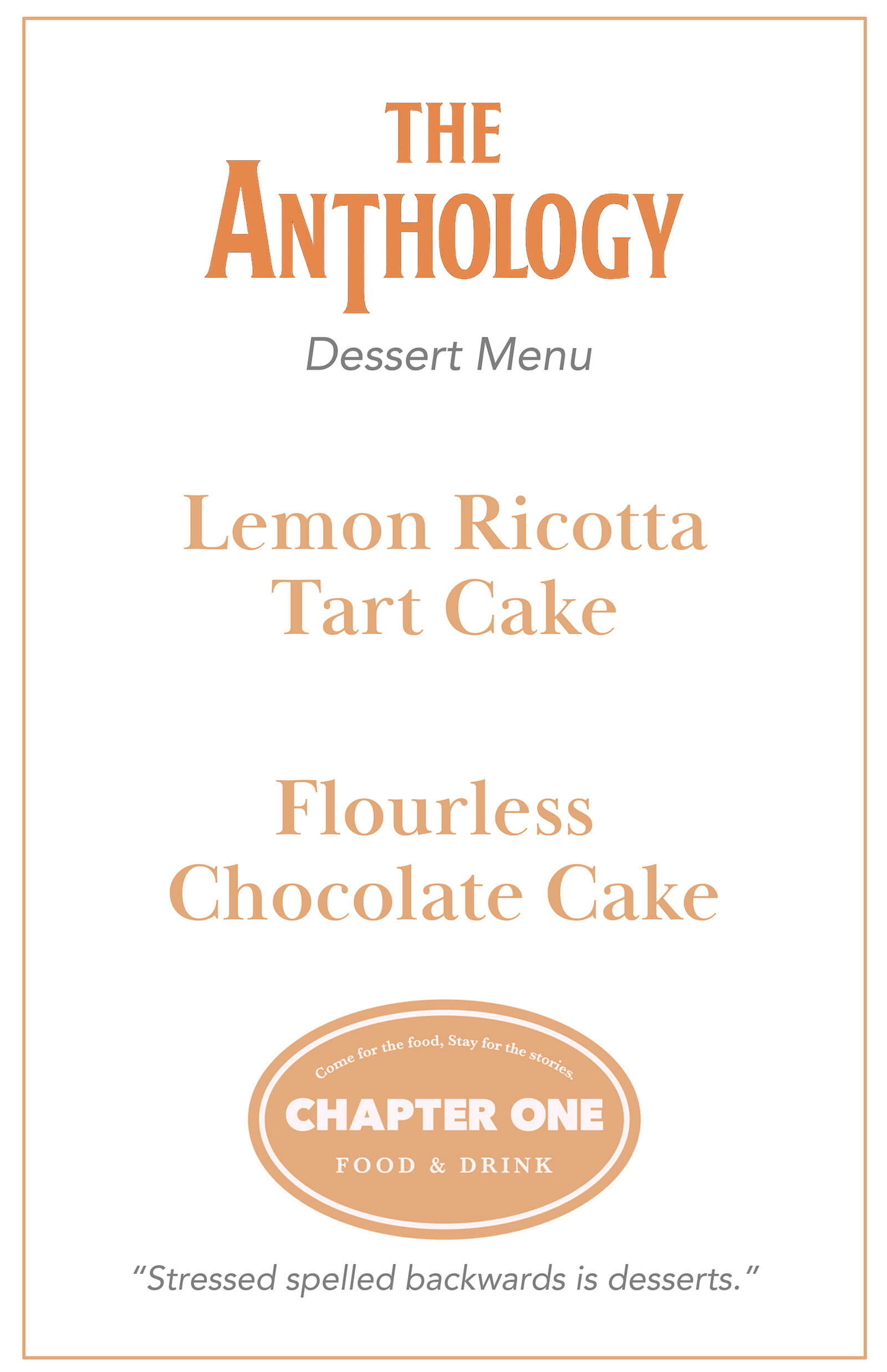 Chapter One Mystic Drinks Menu 